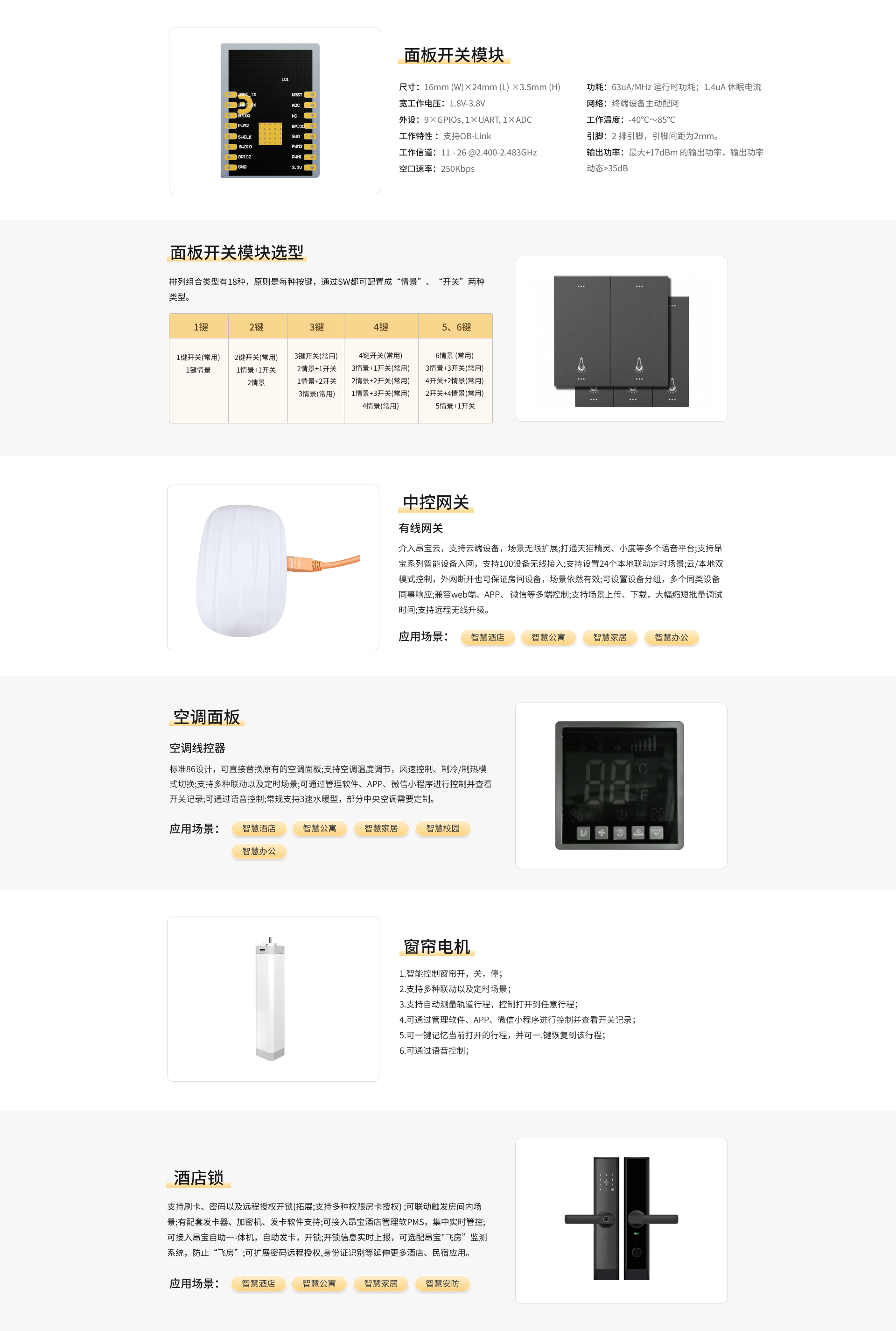 酒店行业产品